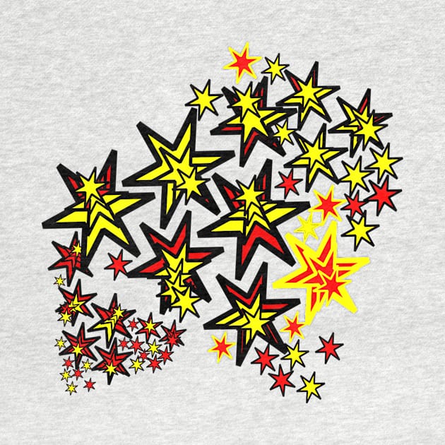 Red, black, yellow, stars by andersonartstudio